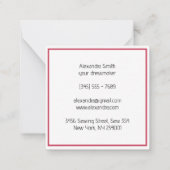 Gepersonaliseerde naaien Button Pattern Craft Notitiekaartje (Achterkant)