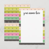 Gepersonaliseerde naaien meetlint notitiekaarten (Voorkant / Achterkant)