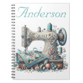 Gepersonaliseerde naaimachine notitieboek (Voorkant)