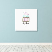 Gepersonaliseerde naam 18th Birthday Canvas Afdruk (Insitu (Houten vloer))