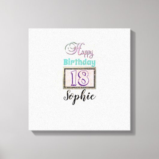 Gepersonaliseerde naam 18th Birthday Canvas Afdruk (Voorkant)