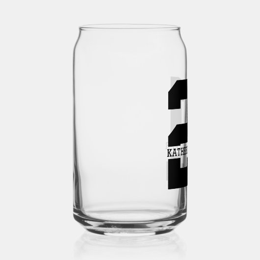 Gepersonaliseerde naam 21ste verjaardag Modern Blikvorm Glas (Rechts)