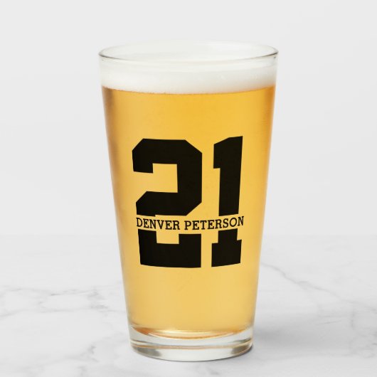 Gepersonaliseerde naam 21ste verjaardag Modern Glas (Voorkant gevuld)