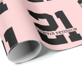 Gepersonaliseerde naam 21ste verjaardag Modern Pin Cadeaupapier (Rol Hoek)