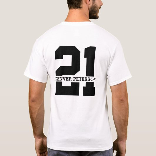 Gepersonaliseerde naam 21ste verjaardag Modern T-shirt (Achterkant)