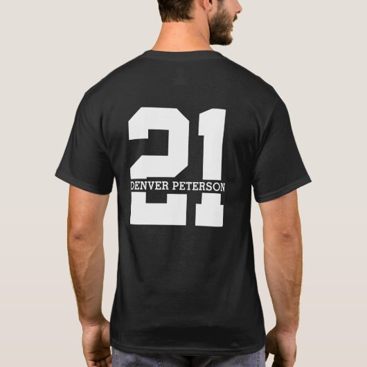 Gepersonaliseerde naam 21ste verjaardag Modern T-shirt (Achterkant)