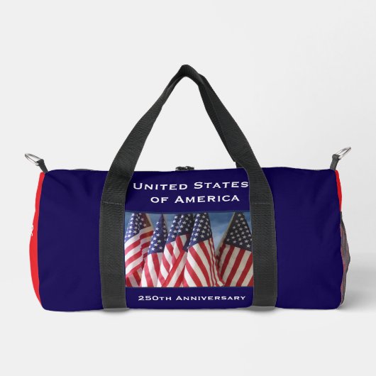 Gepersonaliseerde naam 250ste Jubileum USA Flags Plunjezak (Voorkant)