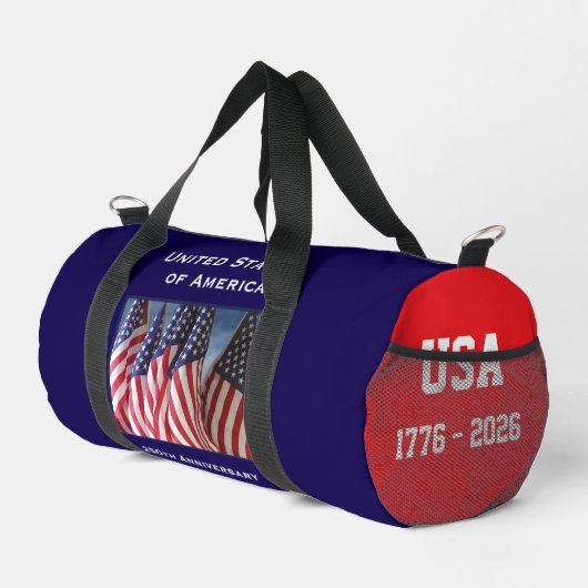 Gepersonaliseerde naam 250ste Jubileum USA Flags Plunjezak (Rechterhoek)
