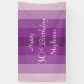 Gepersonaliseerde naam 30th 35th Verjaardag Paarse Spandoek (Verticaal)