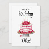 Gepersonaliseerde Naam 3e Verjaardag Cake Kaart (Voorkant / Achterkant)