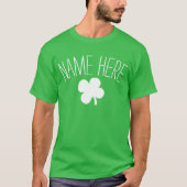 Gepersonaliseerde naam 4-blad klaver St Patricks D T-shirt (Voorkant)