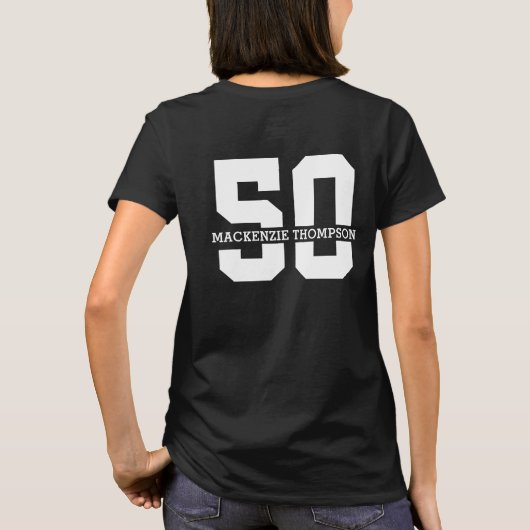 Gepersonaliseerde naam 50e verjaardag Modern T-shirt (Achterkant)