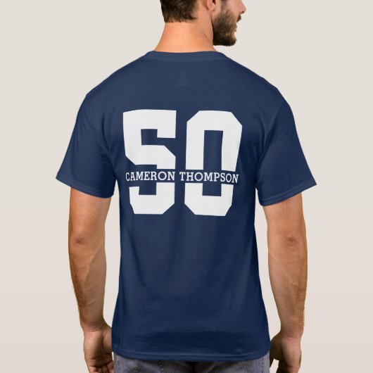 Gepersonaliseerde naam 50e verjaardag Modern T-shirt (Achterkant)