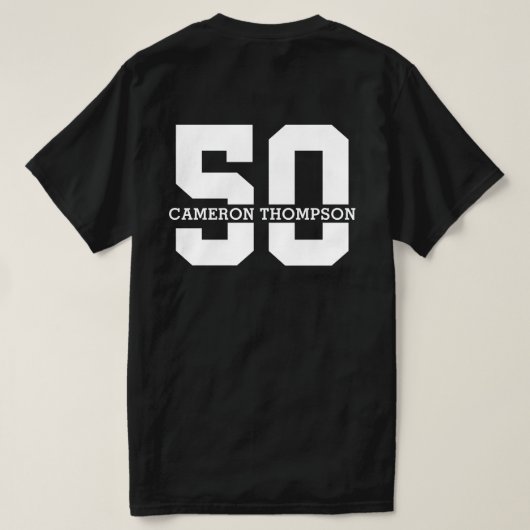 Gepersonaliseerde naam 50e verjaardag Modern T-shirt (Design achterkant)