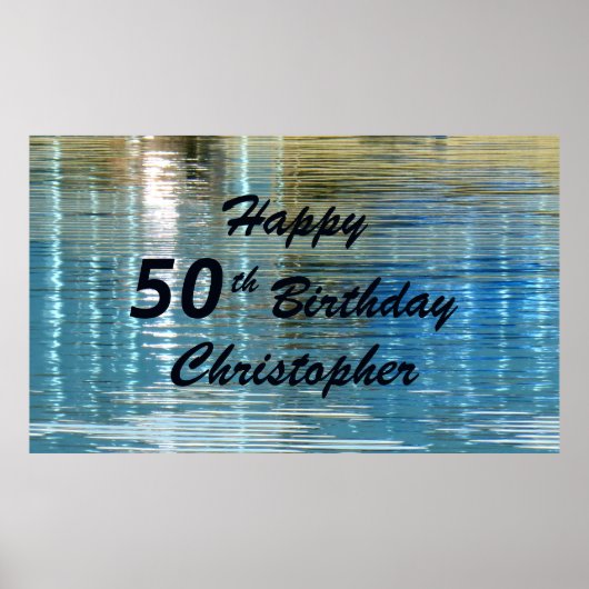 Gepersonaliseerde naam 50ste verjaardag Reflection Poster (Voorkant)