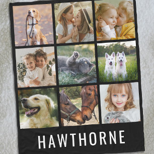 Gepersonaliseerde naam 9 Fotocollage Fleece Deken