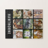 Gepersonaliseerde naam 9 Fotocollage Legpuzzel (Horizontaal)