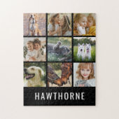 Gepersonaliseerde naam 9 Fotocollage Legpuzzel (Verticaal)