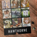 Gepersonaliseerde naam 9 Fotocollage Legpuzzel<br><div class="desc">Uw gepersonaliseerde puzzel heeft een onvergetelijk ontwerp dat is afgestemd op u en uw geliefde, met een zwarte achtergrond die u kunt veranderen in elke kleur van uw keuze. Voeg tot 9 foto's en jouw naam toe in een modern san-serif lettertype - een perfect cadeau voor elke gelegenheid - van...</div>