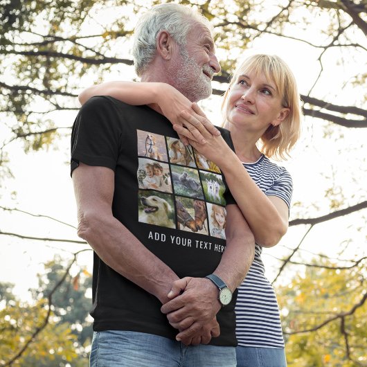 Gepersonaliseerde naam 9 Fotocollage T-shirt