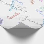 Gepersonaliseerde naam Aangepast kleurrijk inpakpa Cadeaupapier (Hoek)