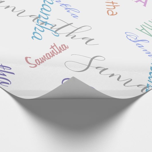 Gepersonaliseerde naam Aangepast kleurrijk inpakpa Cadeaupapier (Hoek)