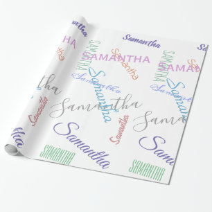 Gepersonaliseerde naam Aangepast kleurrijk inpakpa Cadeaupapier