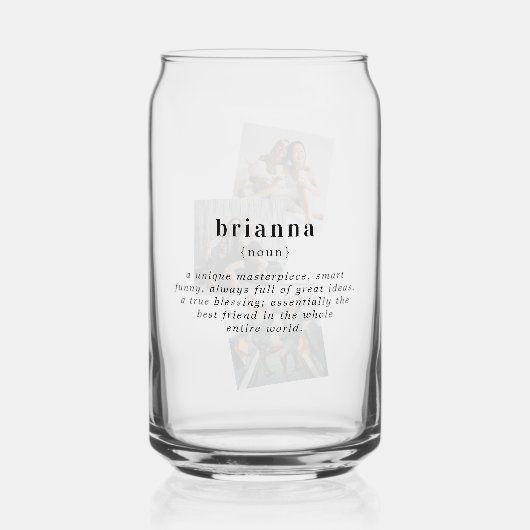 Gepersonaliseerde naam aangepaste definitie | 3 Fo Blikvorm Glas (Voorkant)