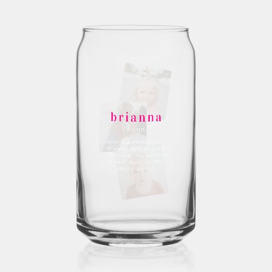 Gepersonaliseerde naam aangepaste definitie | 3 Fo Blikvorm Glas (Voorkant)