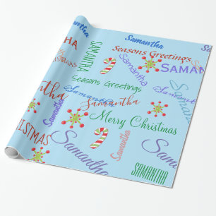 Gepersonaliseerde Naam Aangepaste Kerst Verpakking Cadeaupapier