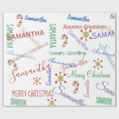 Gepersonaliseerde Naam Aangepaste Kerst Verpakking Cadeaupapier (Vlak)