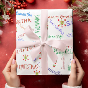 Gepersonaliseerde Naam Aangepaste Kerst Verpakking Cadeaupapier