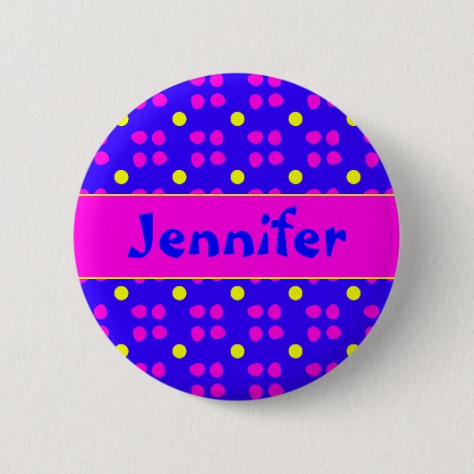 Gepersonaliseerde Naam Aangepaste Kleurrijke Badge Ronde Button 5,7 Cm (Voorkant)