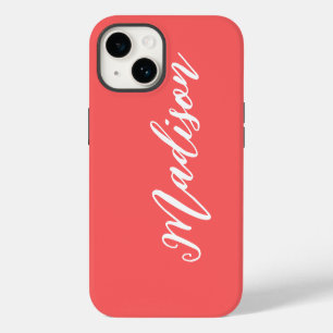 Gepersonaliseerde naam Aangepaste naam Koraal Verj iPhone 14 Hoesje