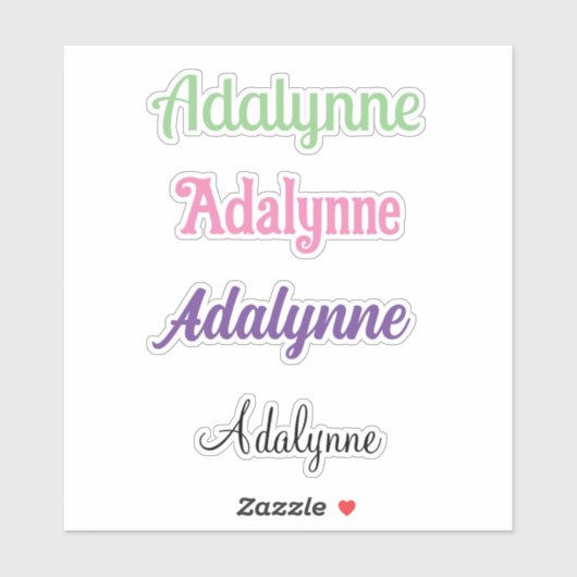 Gepersonaliseerde naam Aangepaste tijden Vier lett Sticker (Vel)