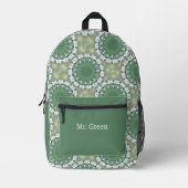 Gepersonaliseerde naam Abstract Art Spring Floral  Bedrukte Rugzak (Voorkant)