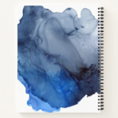 Gepersonaliseerde naam Abstract Blauw Modern Elega Notitieboek (Achterkant)