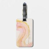 Gepersonaliseerde naam Abstract Roze Gele Waterver Bagagelabel (Achterkant verticaal)