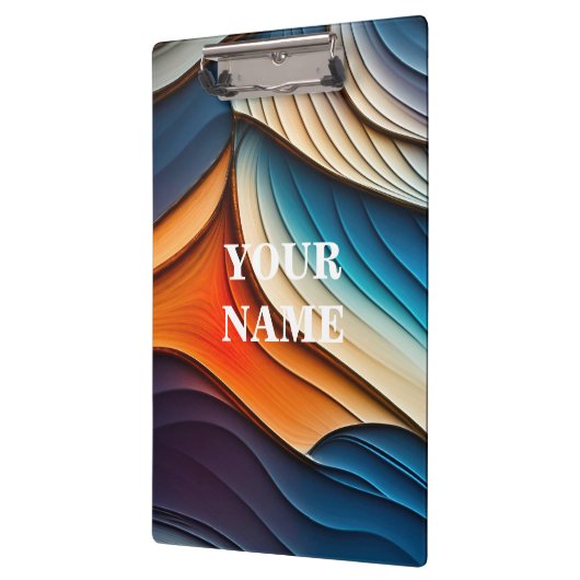 GEPERSONALISEERDE NAAM Abstracte Blauwgroen en Ora Klembord (Links)