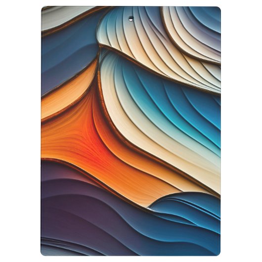 GEPERSONALISEERDE NAAM Abstracte Blauwgroen en Ora Klembord (Achterkant)