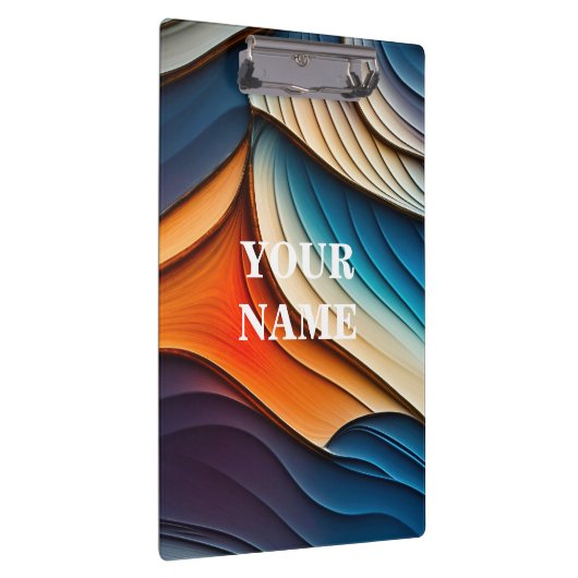 GEPERSONALISEERDE NAAM Abstracte Blauwgroen en Ora Klembord (Rechts)