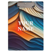 GEPERSONALISEERDE NAAM Abstracte Blauwgroen en Ora Klembord (Voorkant)