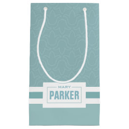 Gepersonaliseerde naam / achternaam elegante bloem klein cadeauzakje