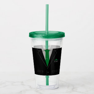 Gepersonaliseerde naam Acryl Tumbler Business Suit Acryl Drinkbeker