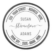 Gepersonaliseerde Naam Adres Aangepaste Tekst Hock Hockey Puck (Voorkant)