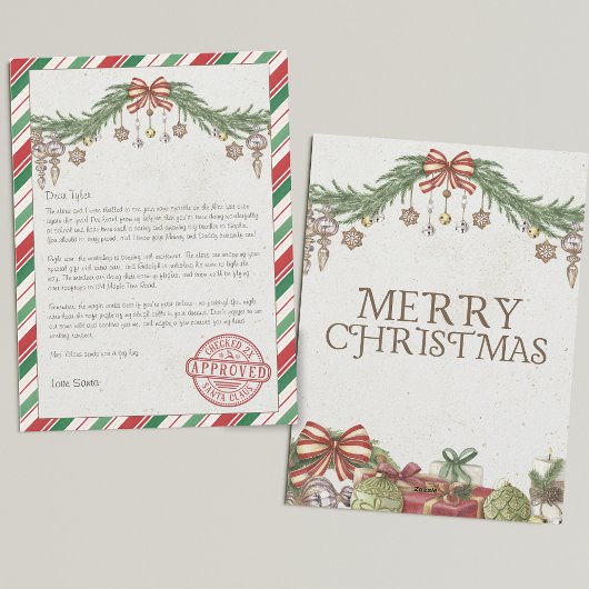 Gepersonaliseerde naam & adres Brief van de Kerstm Feestdagenkaart