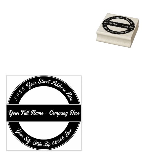 Gepersonaliseerde Naam Adres Kleur Ronde Rubber St Rubberstempel (Gestempeld)