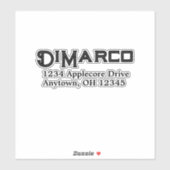 Gepersonaliseerde naam Adres Plaats Staat Decal Cu Sticker (Vel)