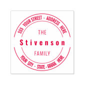 Gepersonaliseerde Naam Adres Ronde Zelfinkkend Ste Zelfinktende Stempel (Design)