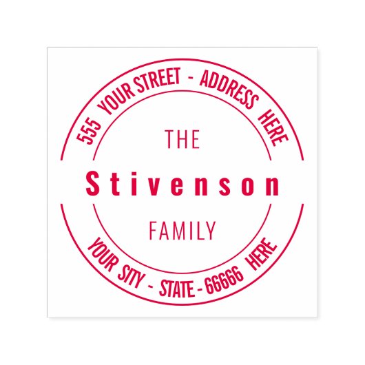 Gepersonaliseerde Naam Adres Ronde Zelfinkkend Ste Zelfinktende Stempel (Design)